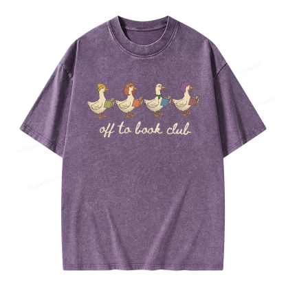 Pagewing Off To Book Club Unisex Washed T-shirt