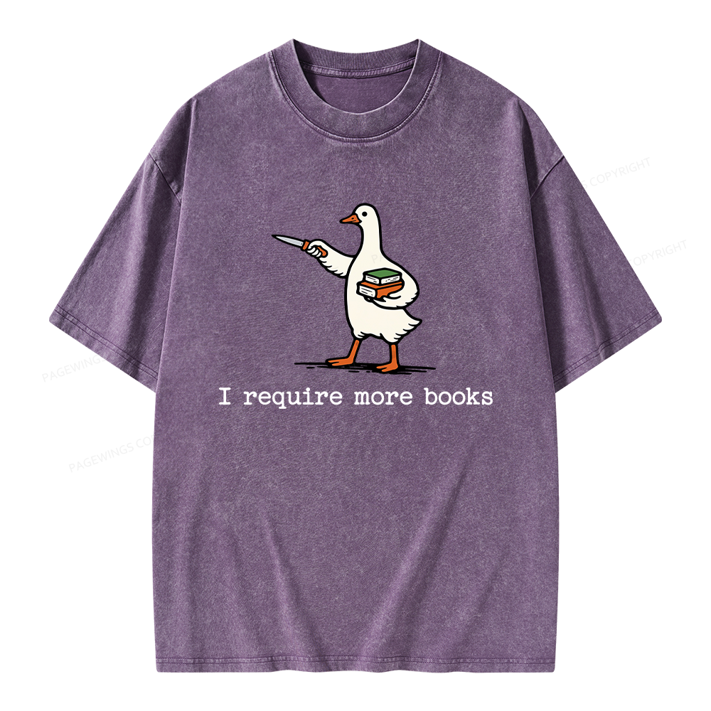 Pagewing Silly Goose Book Lover Unisex Washed T-shirt