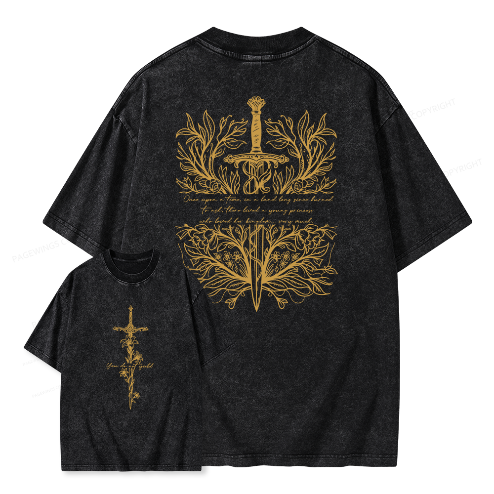 Pagewing Reading Fantasy Bookish Unisex Washed T-shirt