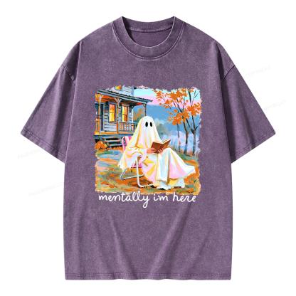 Pagewing Summerween Ghost Unisex Washed T-shirt
