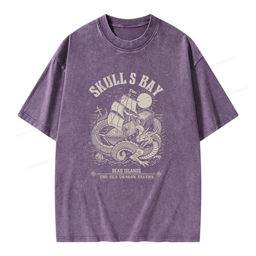 Pagewing Reading Fantasy Bookish Unisex Washed T-shirt