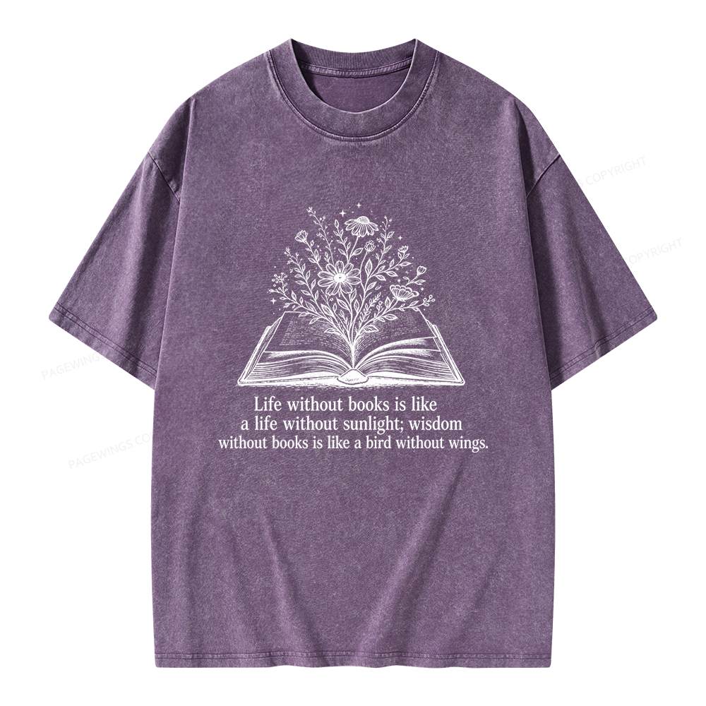 Pagewing Reading Quote Unisex Washed T-shirt