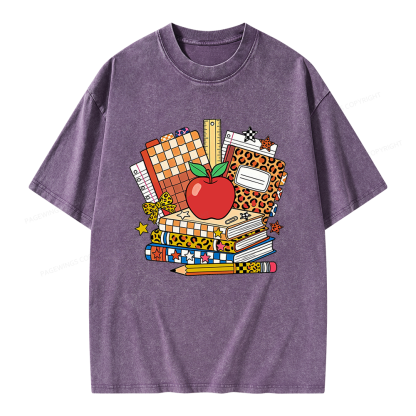 Pagewing Coquette Back To School Unisex Washed T-shirt