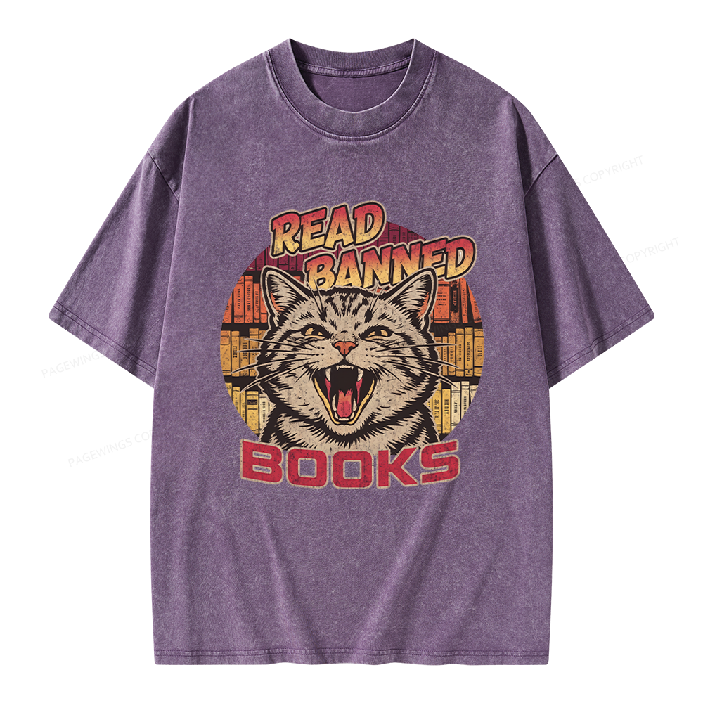 Pagewing Read Banned Books Unisex Washed T-shirt