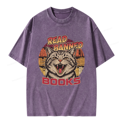 Pagewing Read Banned Books Unisex Washed T-shirt