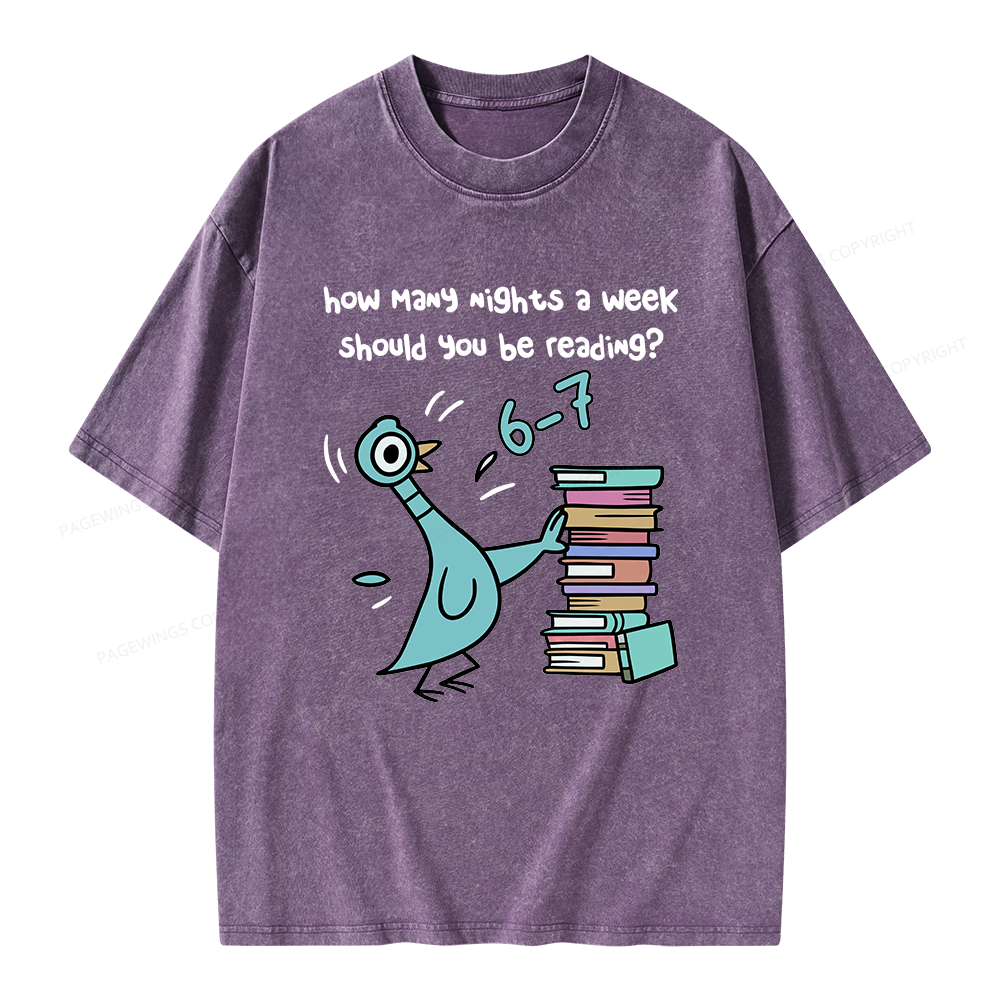 Pagewing Book Lover Librarian Unisex Washed T-shirt