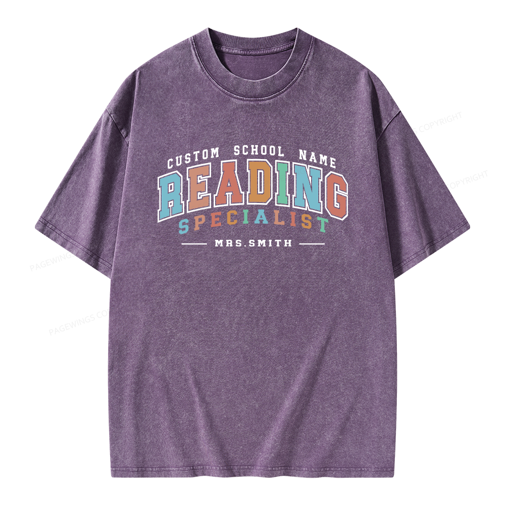 Pagewing Personalized Reading Unisex Washed T-shirt