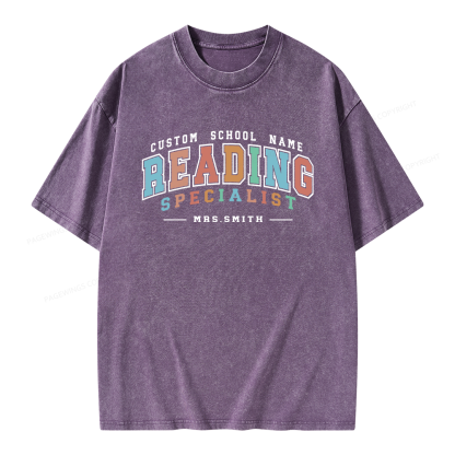 Pagewing Personalized Reading Unisex Washed T-shirt