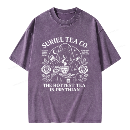 Pagewing Reading Fantasy Bookish Unisex Washed T-shirt
