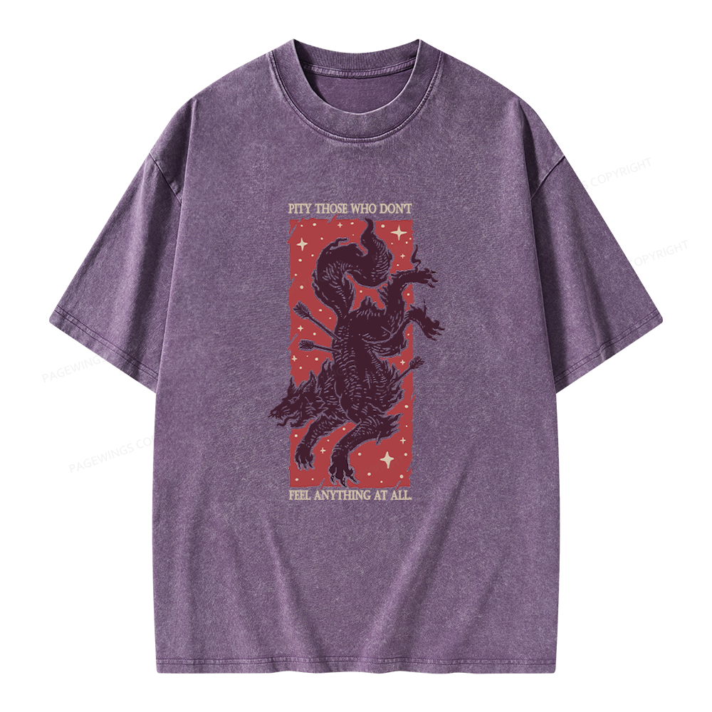 Pagewing Reading Fantasy Bookish Unisex Washed T-shirt