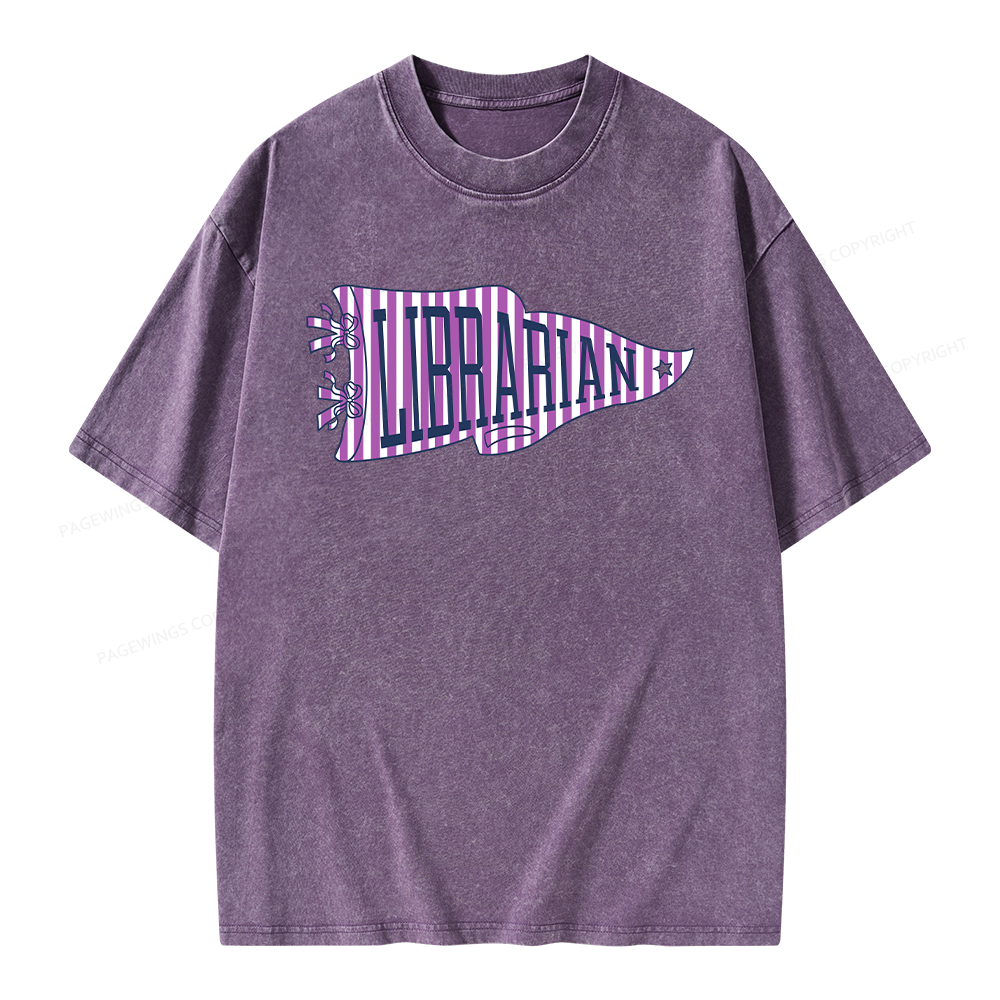 Pagewing School Librarian Unisex Washed T-shirt