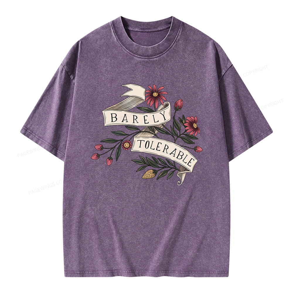 Pagewings Barely Tolerable Unisex Washed T-shirt
