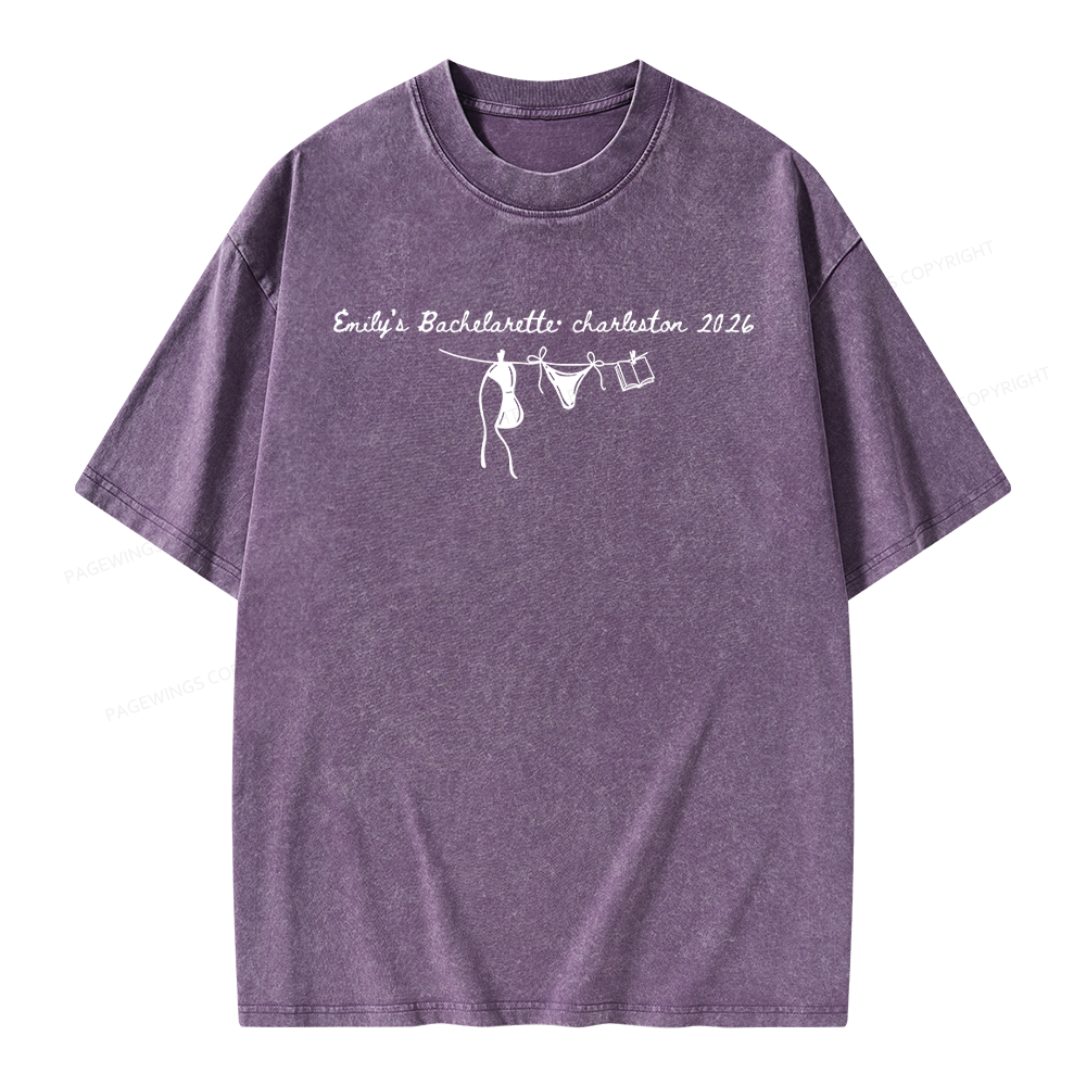 Pagewings Personalized Beach Party Unisex Washed T-shirt