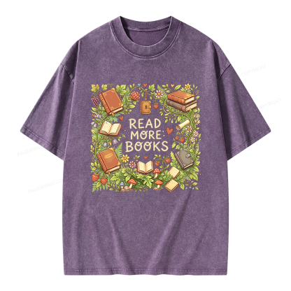 Pagewings Read More Books Unisex Washed T-shirt