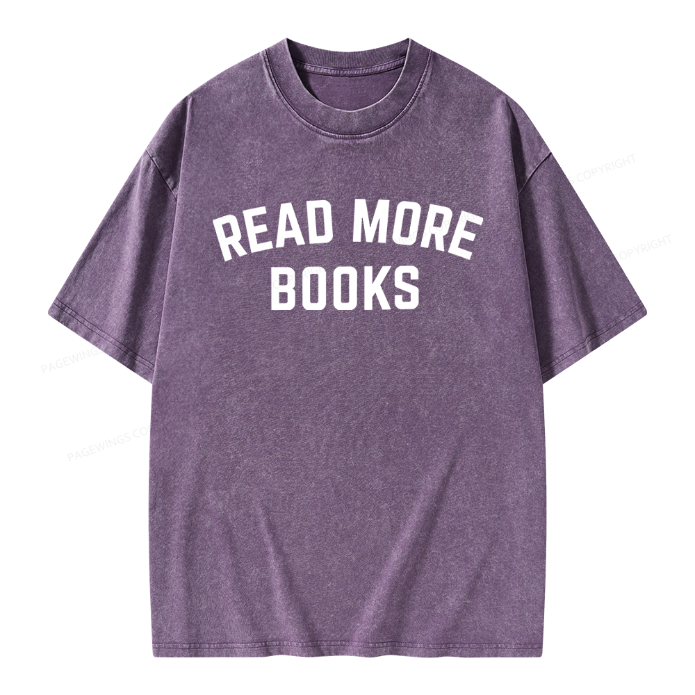 Pagewings Read More Books Unisex Washed T-shirt