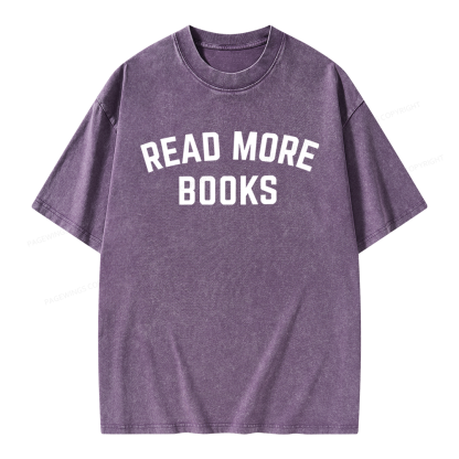 Pagewings Read More Books Unisex Washed T-shirt