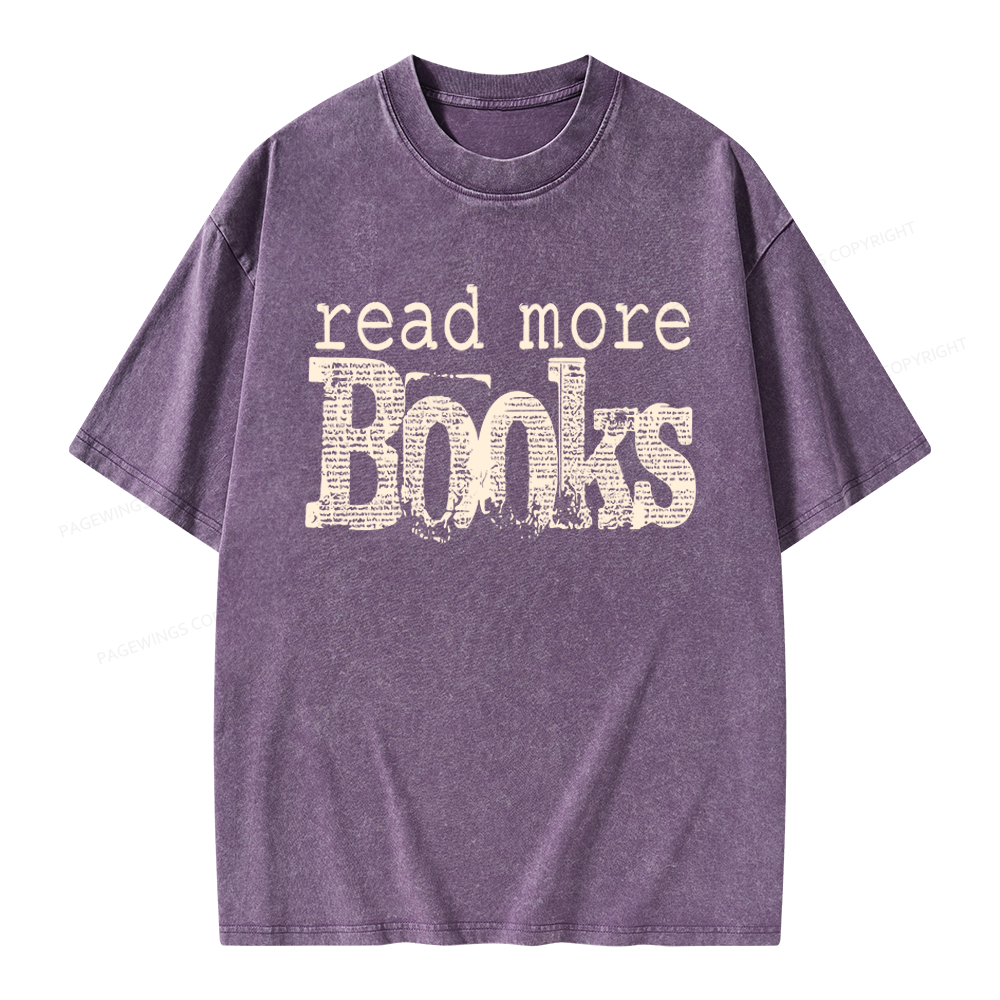 Pagewings Read More Books Unisex Washed T-shirt