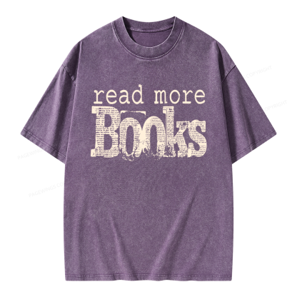 Pagewings Read More Books Unisex Washed T-shirt
