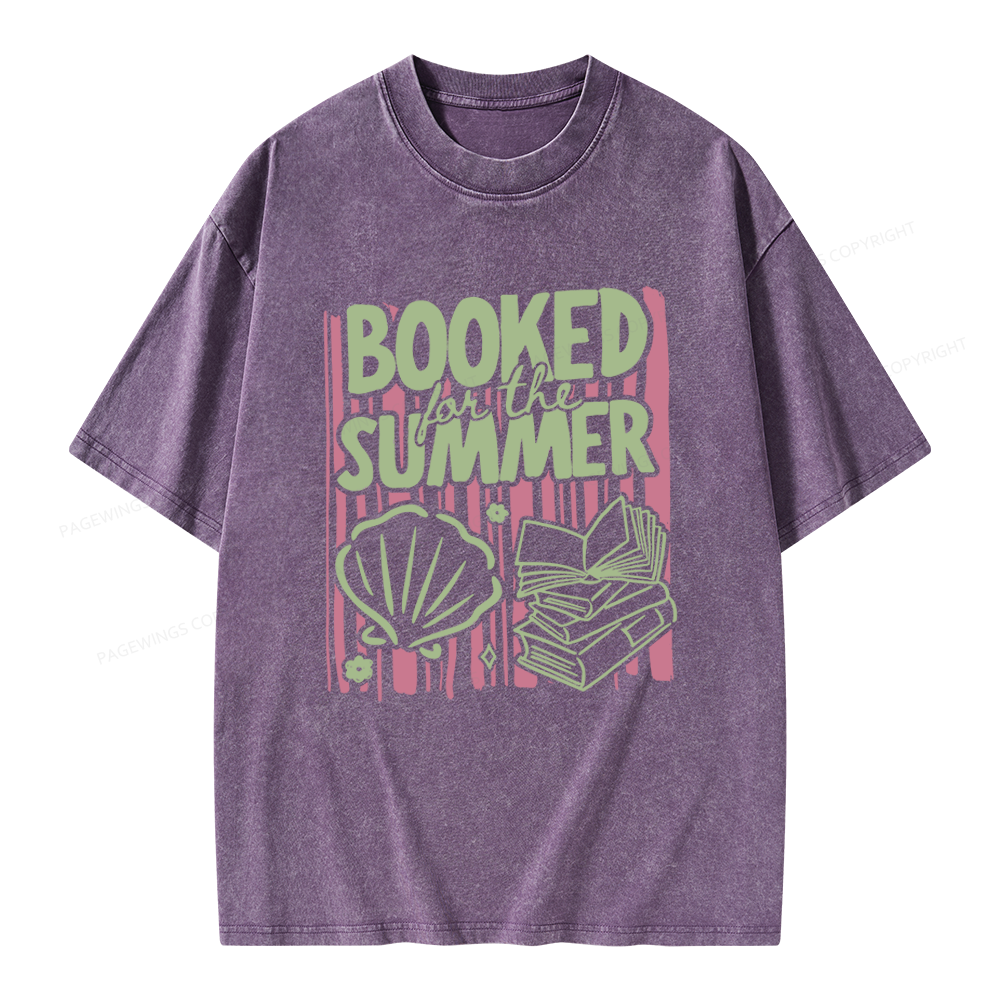 Pagewings Booked for the Summer Unisex Washed T-shirt