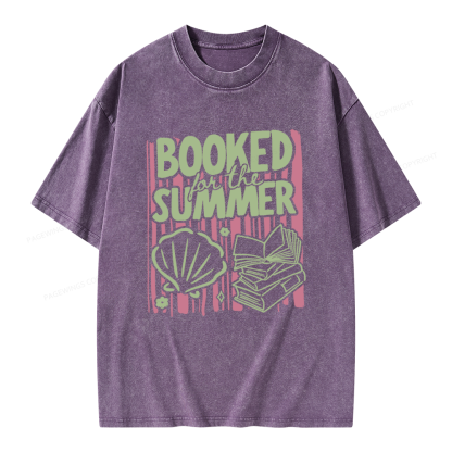 Pagewings Booked for the Summer Unisex Washed T-shirt