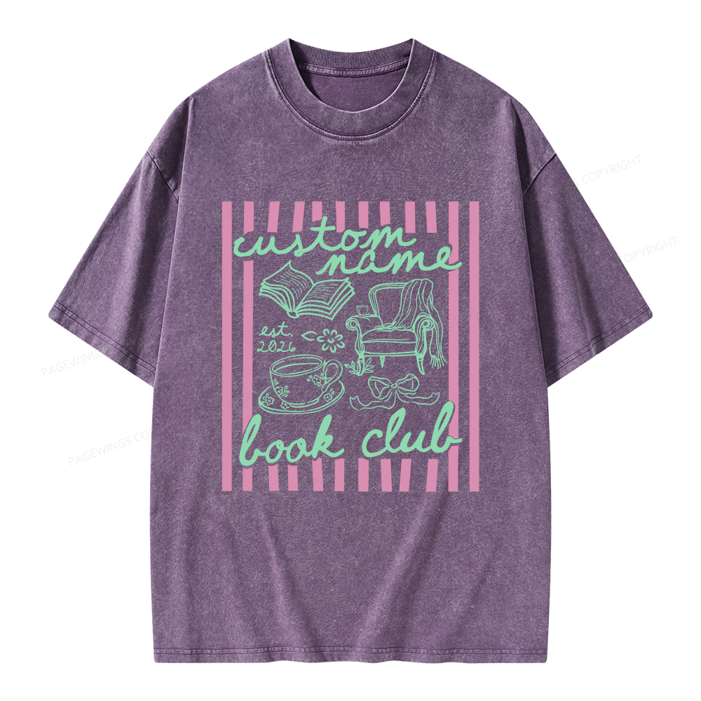 Pagewings Personalized Book Club Unisex Washed T-shirt