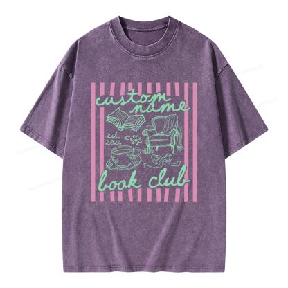 Pagewings Personalized Book Club Unisex Washed T-shirt