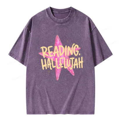 Pagewings Reading Hallelujah Unisex Washed T-shirt