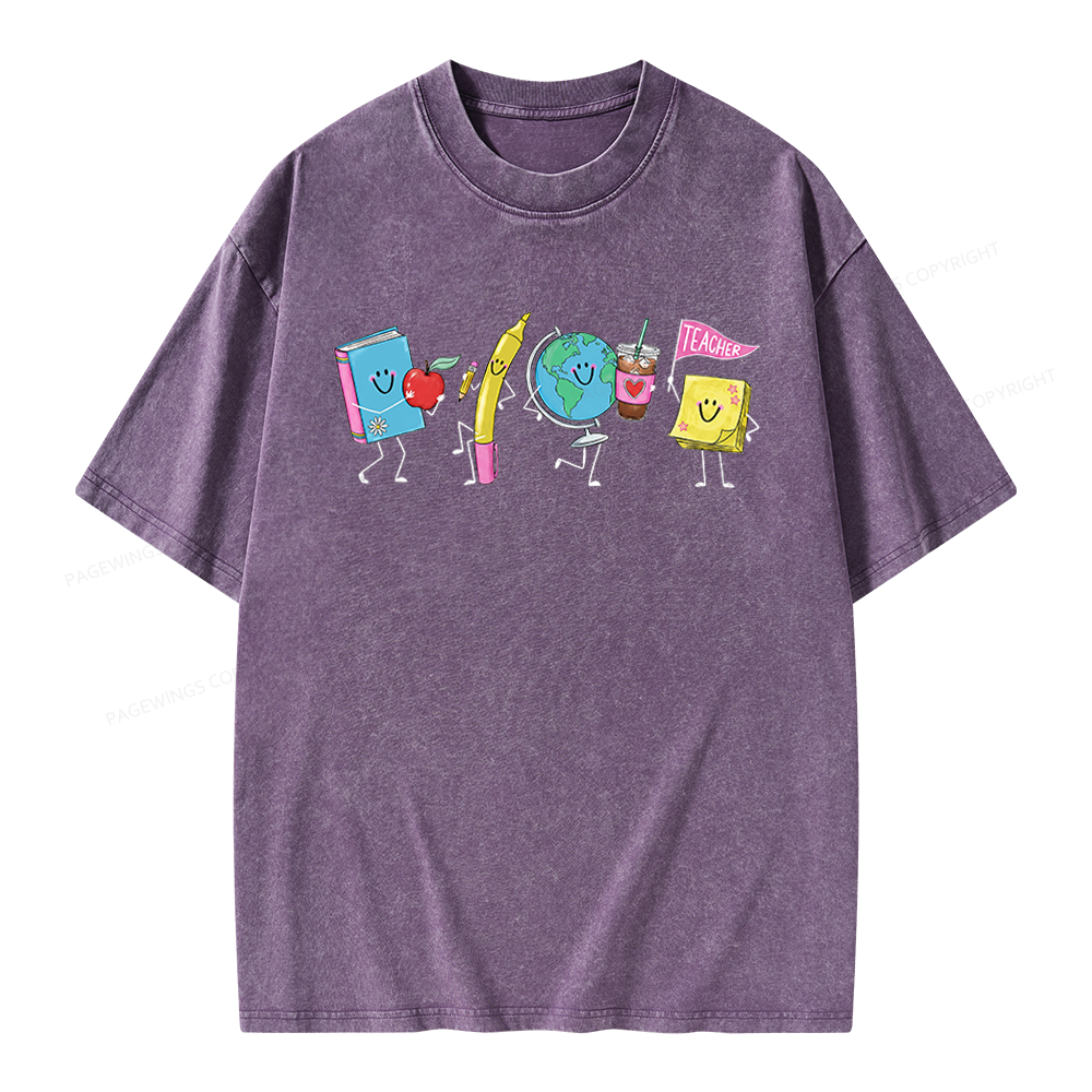 Pagewings Back to School Unisex Washed T-shirt