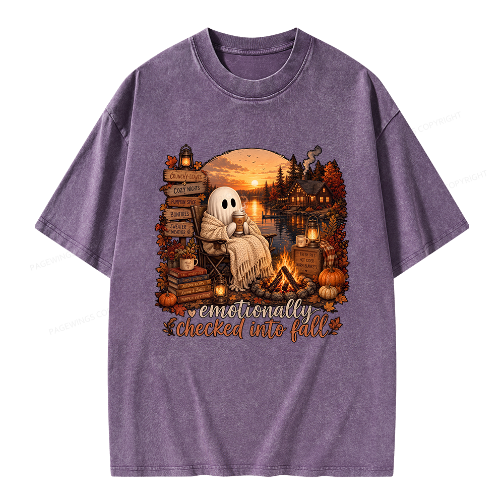 Pagewings Summerween Ghost Unisex Washed T-shirt