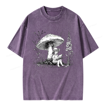 Pagewings Woodland Girl Reading Unisex Washed T-shirt