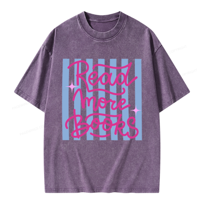 Pagewing Read More Books Unisex Washed T-shirt