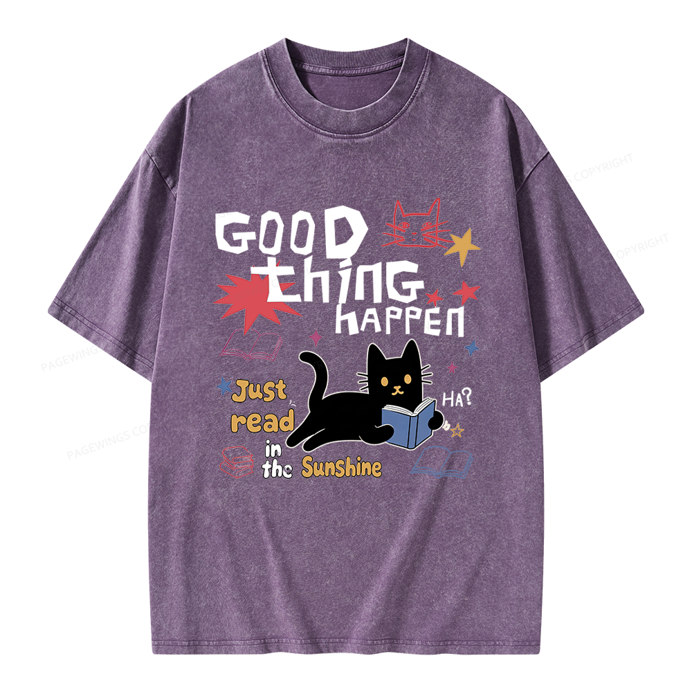 Pagewing Good Thing Happen Weird Unisex Washed T-shirt