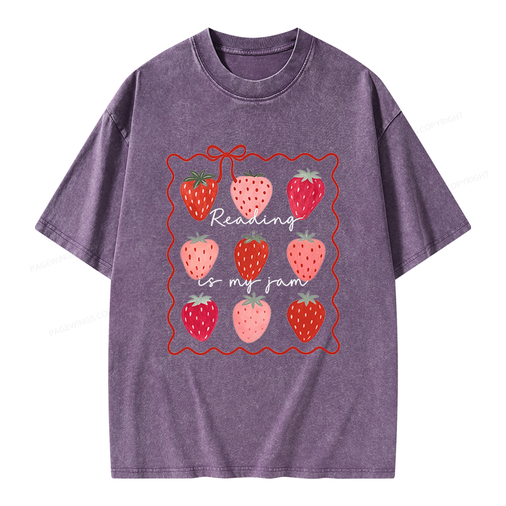 Pagewing Reading Is My Jam Unisex Washed T-shirt
