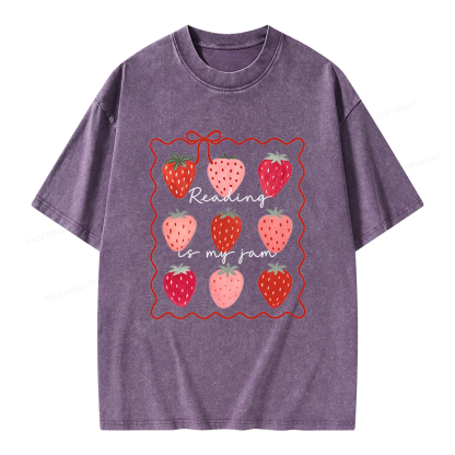 Pagewing Reading Is My Jam Unisex Washed T-shirt