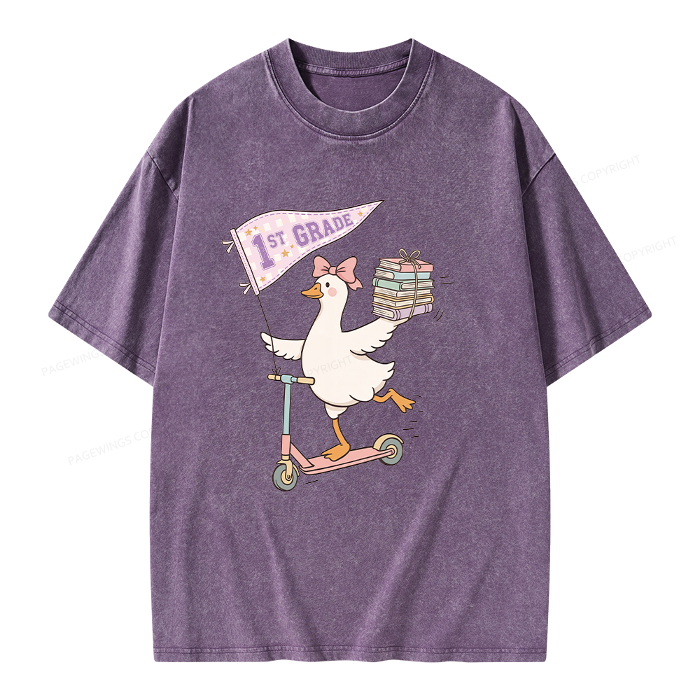 Pagewing Personalized Back to School Unisex Washed T-shirt