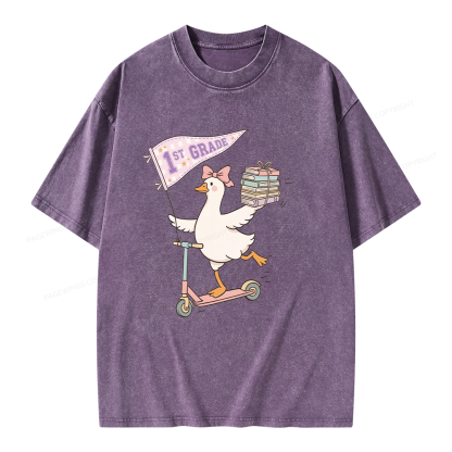 Pagewing Personalized Back to School Unisex Washed T-shirt