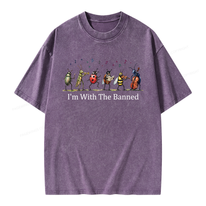 Pagewing I'm With The Banned Unisex Washed T-shirt