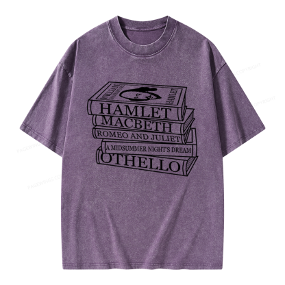 Pagewings Shakespeare Best Books Unisex Washed T-shirt