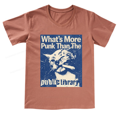 Pagewings What's More Punk Than The Public Library V-neck T-shirt