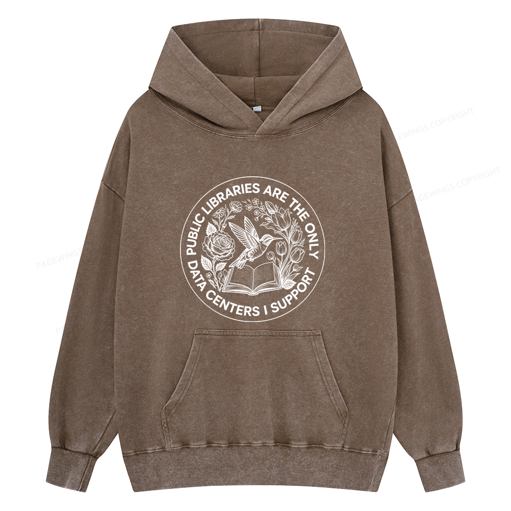 Pagewing Public Libraries16091 Book Unisex Washed Hoodie
