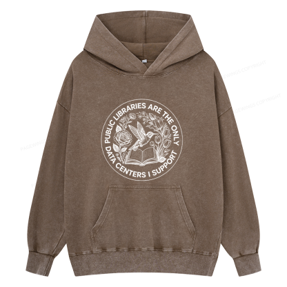 Pagewing Public Libraries16091 Book Unisex Washed Hoodie
