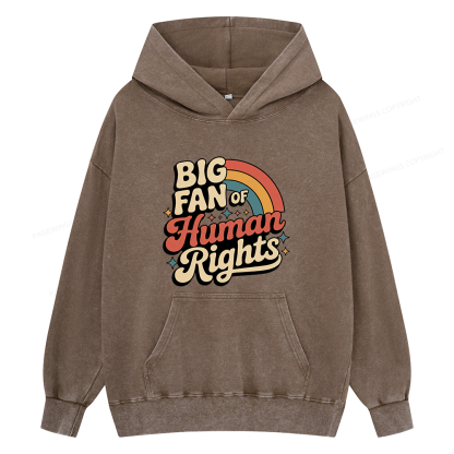 Pagewings Big Fan of Human Rights15448 Book Unisex Washed Hoodie