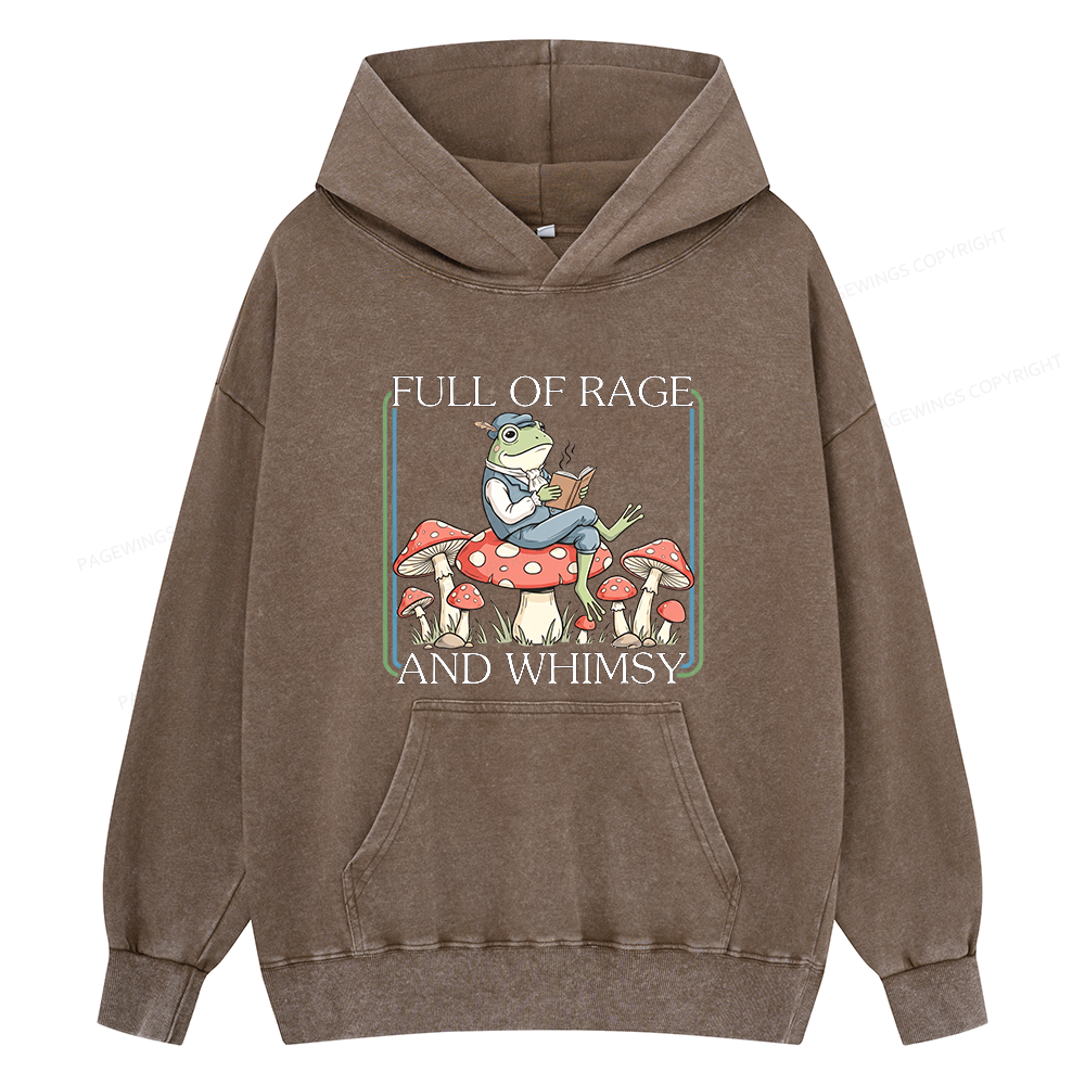 Pagewings Full Of Rage and Whimsy15482 Book Unisex Washed Hoodie