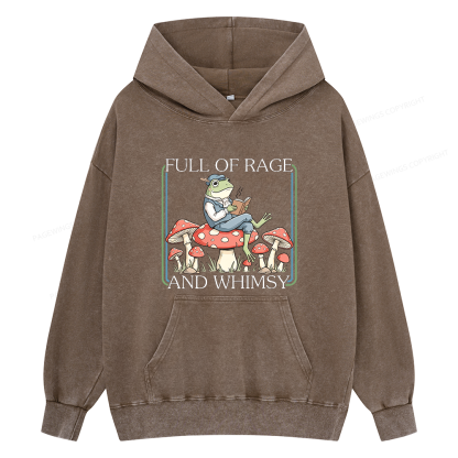 Pagewings Full Of Rage and Whimsy15482 Book Unisex Washed Hoodie