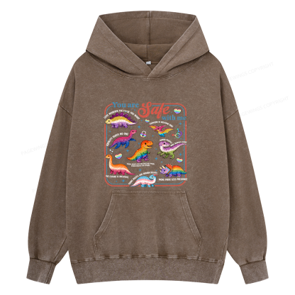 Pagewings You Are Safe With Me15899 Book Unisex Washed Hoodie