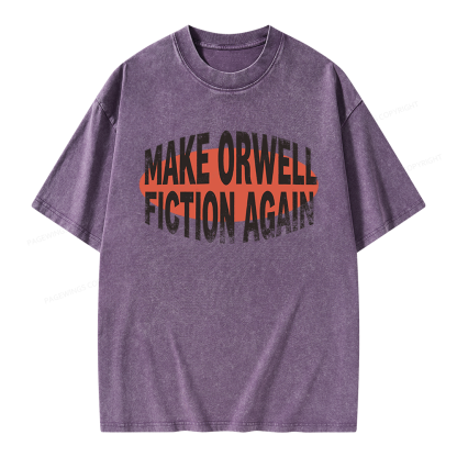 Pagewings Make Orwell Fiction Again Unisex Washed T-shirt