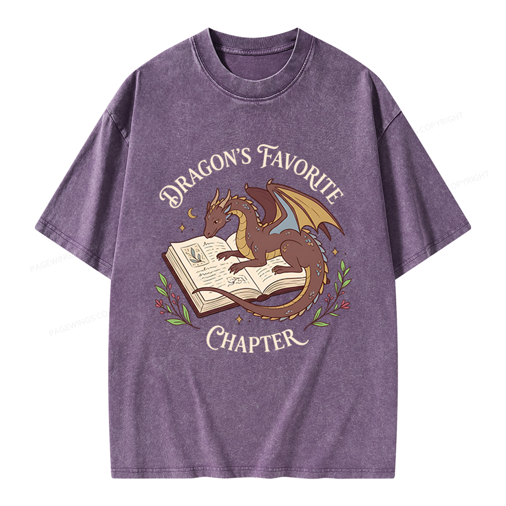 Pagewings Dragon's Favorite Chapter Unisex Washed T-shirt