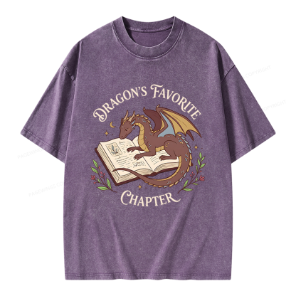 Pagewings Dragon's Favorite Chapter Unisex Washed T-shirt