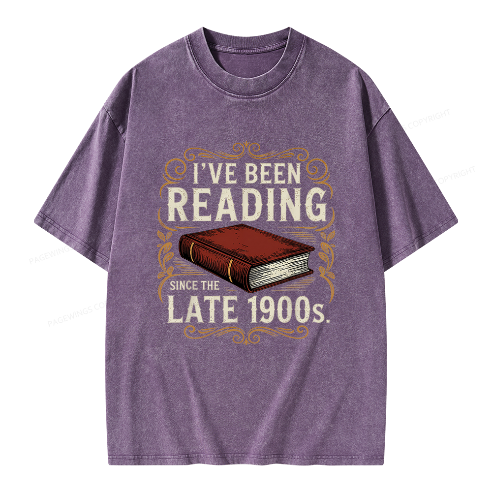 Pagewings Reading Since the Late 1900s Unisex Washed T-shirt