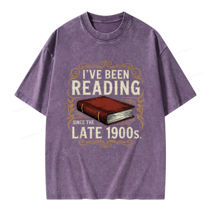 Pagewings Reading Since the Late 1900s Unisex Washed T-shirt